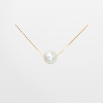 Juego de dije y cadena de vermail  con perla redonda 10mm