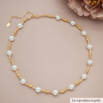 Choker de beads facetados con madre perla