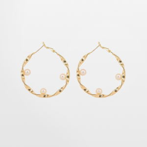 Arracadas con 3 tres perlas cultivadas