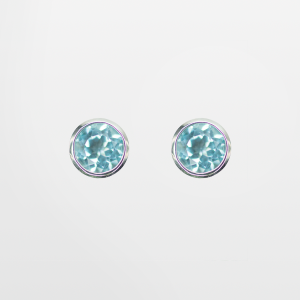 Arete plata con topacio azul