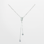 Juego de dije  cadena, cilindro con circones y cadena colgando