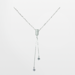 Juego de dije  cadena, cilindro con circones y cadena colgando