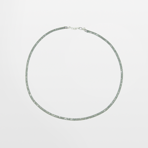 Gargantilla negra con malla de acero inoxidable y cristal