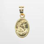 Medalla oval de oro laminado para bautizo