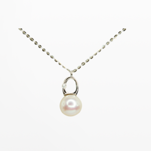 Juego de dije  cadena de plata y silueta de óvalo