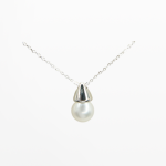 Juego de dije  cadena de plata y perla gota