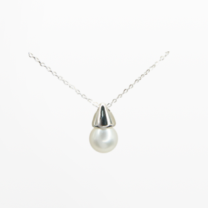 Juego de dije  cadena de plata y perla gota