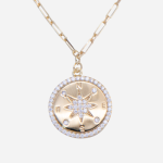 Juego de cadena de vermail diseño rosa de los vientos con circones