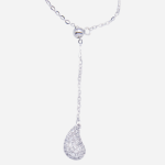 Juego de cadena con dije de plata, diseño corbata