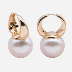 Arracadas de chapa de oro 18k con madre perla