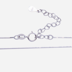 Cadena de plata fina con eslabones velecianos de 50cm con extensión