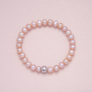 Pulsera para niñas de perlas cultivadas 5mm con bit de plata