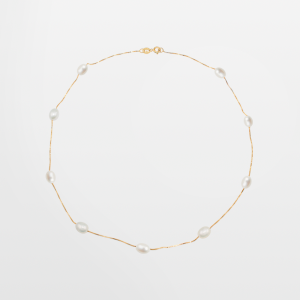 Collar con cadena de vermeil y perla oval