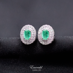 Aretes cortos con esmeralda